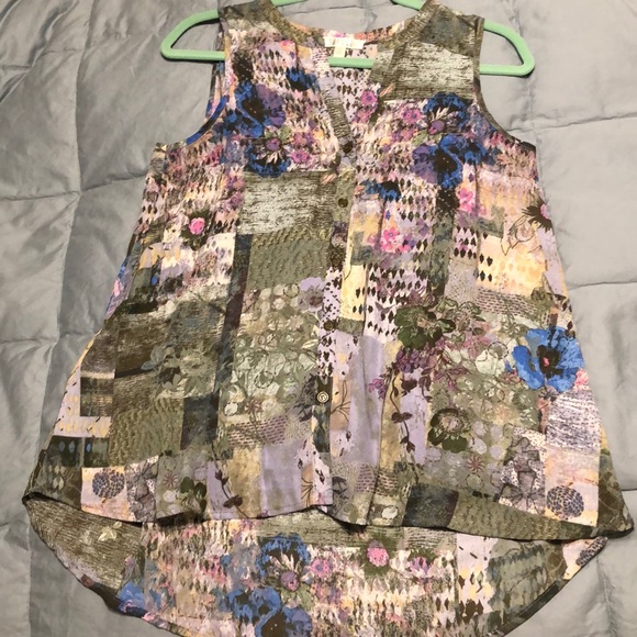 High-Low Sleeveless Button-up Blouse. Size Small - Picture 1 of 7